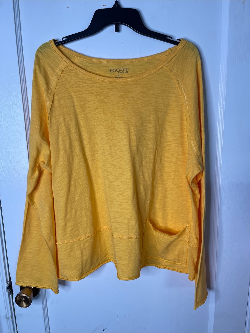 Escape Habitat XL Top Yellow Tee Long Sleeves Cotton Women’s